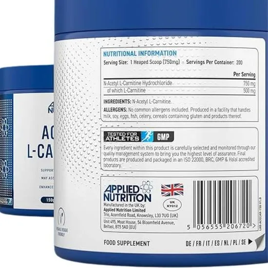 Applied Nutrition Aceytl L-Carnitine Powder 150g