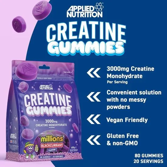 Applied Nutrition Creatine Millions Blackcurrant Gummies 80 Gummies