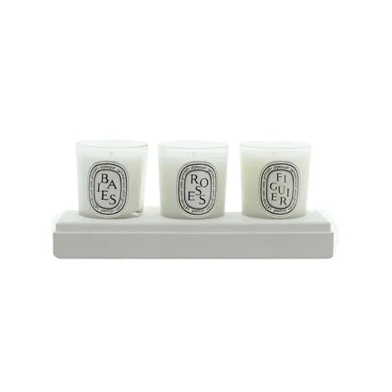 Diptyque Set Of Three Scented Candles Baies Roses Figuier Set 3 x 70g