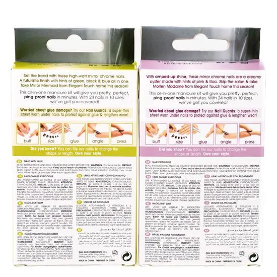 Elegant Touch 2 x Elegant Touch Chrome Collection False Nails