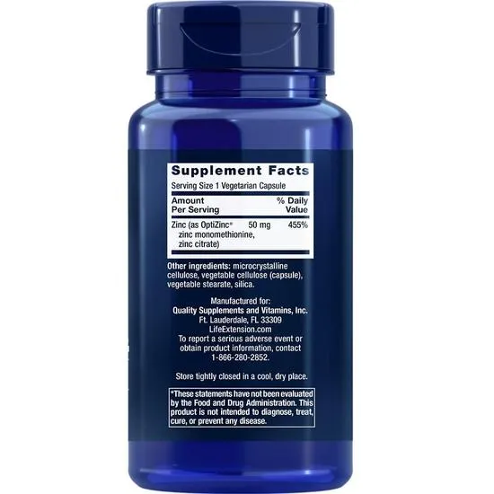 Life Extension Zinc 50mg Vegicaps 90 Vegicaps