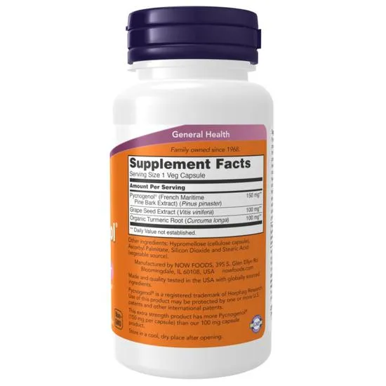 NOW Foods Pycnogenol 150mg Extra Strength Capsules 60 Capsules