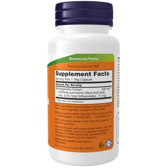 NOW Foods Ashwagandha Extract 450mg Capsules 90 Capsules