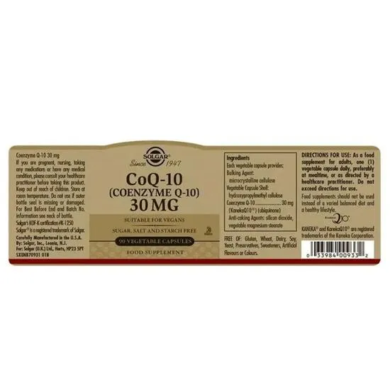 Solgar CoQ-10 30mg Vegicaps 30 Vegicaps