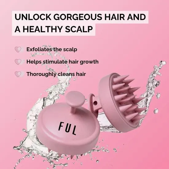 FUL Scalp Massager Shampoo Brush Pink