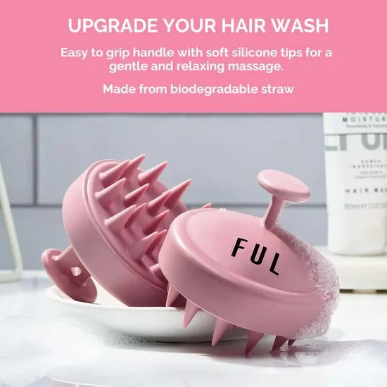 FUL Scalp Massager Shampoo Brush Pink