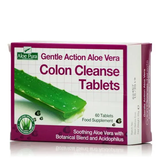 Aloe Pura Gentle Action Aloe Vera Colon Cleanse Tablets 60 Tablets
