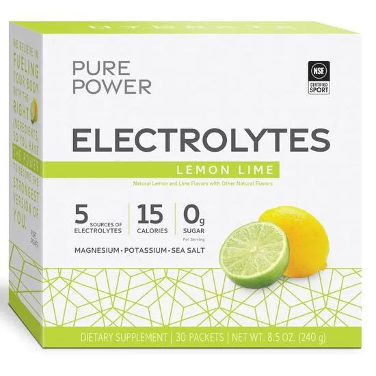 Pure Power Electrolytes Lemon Lime 30 Packs