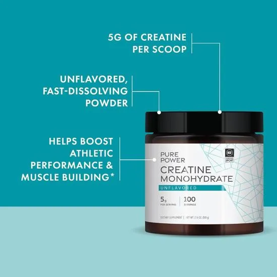 Pure Power Creatine Monohydrate Powder Unflavored 500g