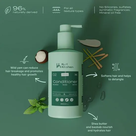 Kurl Kitchen Baobab & Wild Yam Conditioner 350ml