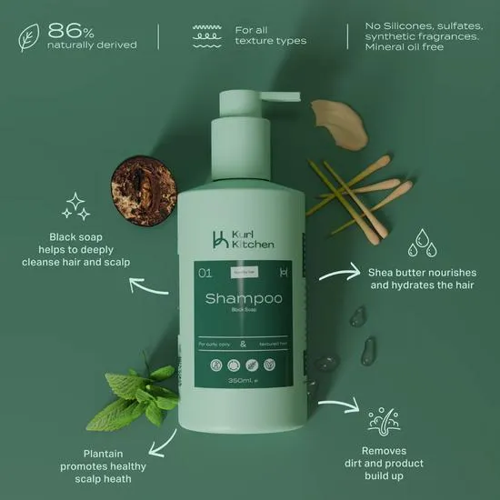 Kurl Kitchen Black Soap Shampoo 350ml