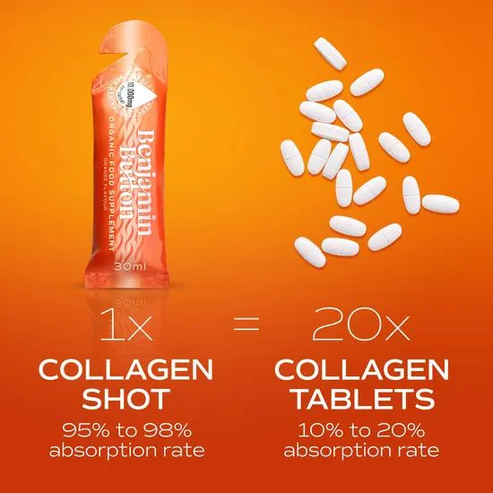 Benjamin Button Orange 10,000mg Marine Collagen Liquid Sachets x 28