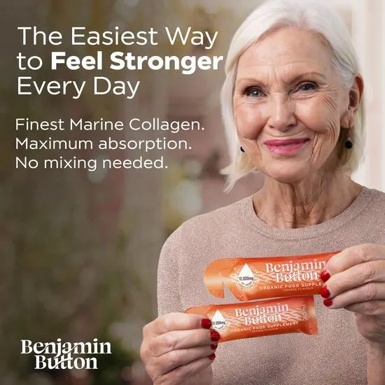 Benjamin Button Orange 10,000mg Marine Collagen Liquid Sachets x 28