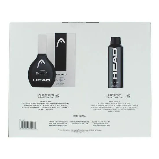 Head Motion Eau De Toilette 100ml + Deodorant Spray 200ml Gift Set 100ml
