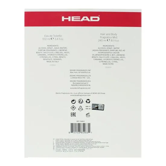 Head Bliss Eau De Toilette 100ml + Fragrance Mist 240ml Gift Set 100ml