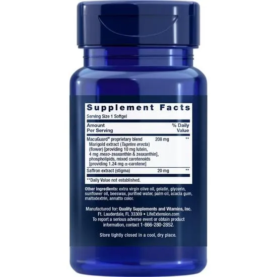 Life Extension MacuGuard Ocular Support Softgels 60 Softgels
