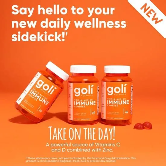 Goli Nutrition Triple Action Immune Gummies 60 Gummies