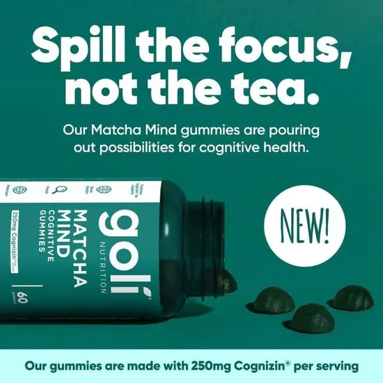 Goli Nutrition Matcha Mind Gummies 60 Gummies