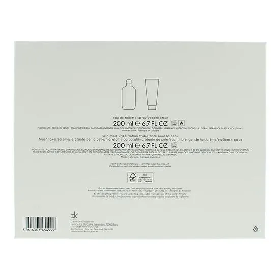 Calvin Klein CK One Eau De Toilette 200ml + Body Lotion 200ml Gift Set 200ml