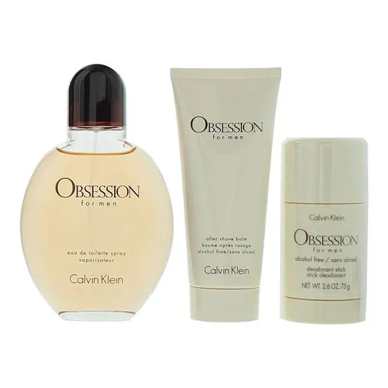 Calvin Klein Obsession For Men Eau De Toilette Gift Set 3 Piece