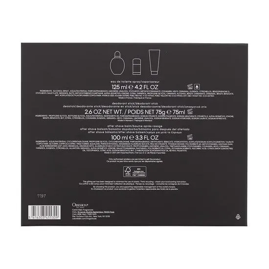 Calvin Klein Obsession For Men Eau De Toilette Gift Set 3 Piece