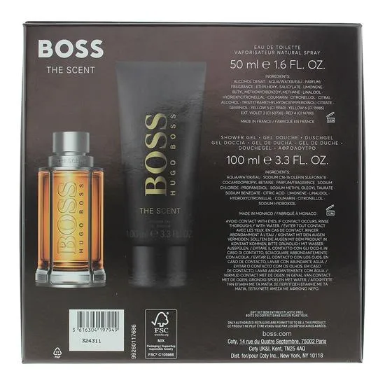 Hugo Boss The Scent Eau De Toilette 50ml + Shower Gel 100ml Gift Set 50ml