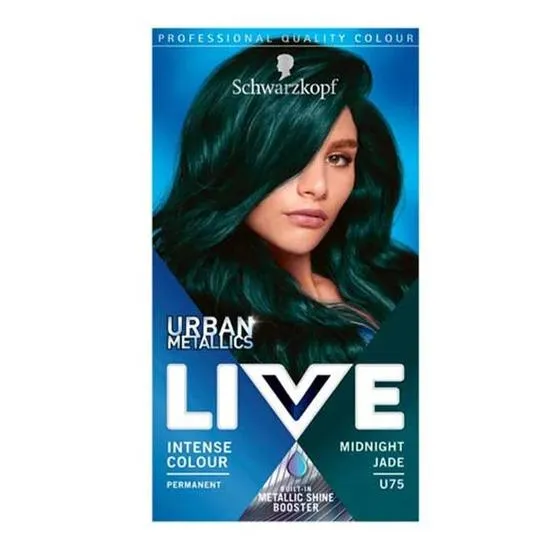 Schwarzkopf Live Urban Metallics Permanent Hair Dye, U75 Midnight Jade