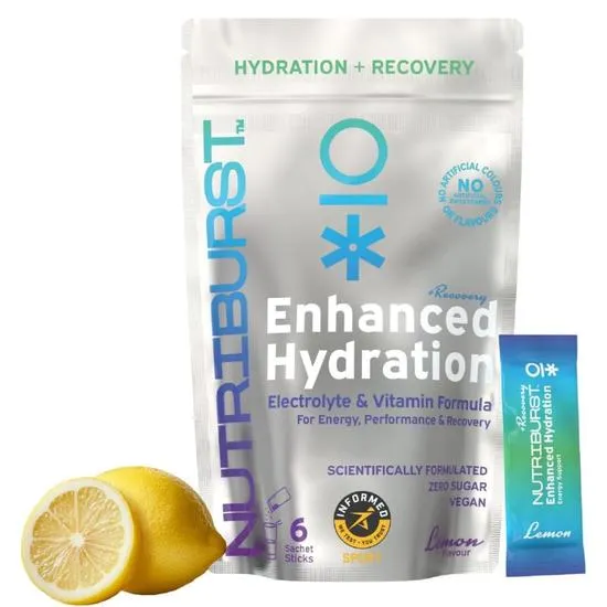 Nutriburst Enhanced Hydration + Recovery Lemon Flavour Sachets 6 Sachets