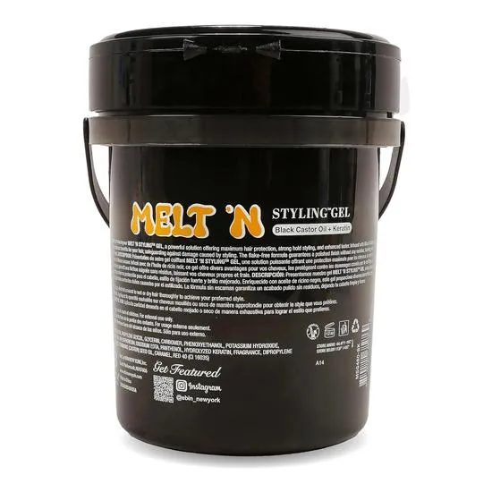 Ebin New York Melted N Black Castor Oil Keratin Styling Gel 946ml