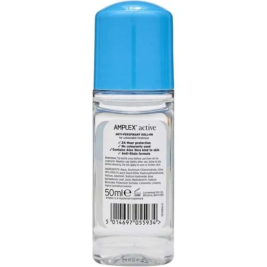 Amplex Active Anti-Perspirant Deodorant Roll-On 60ml
