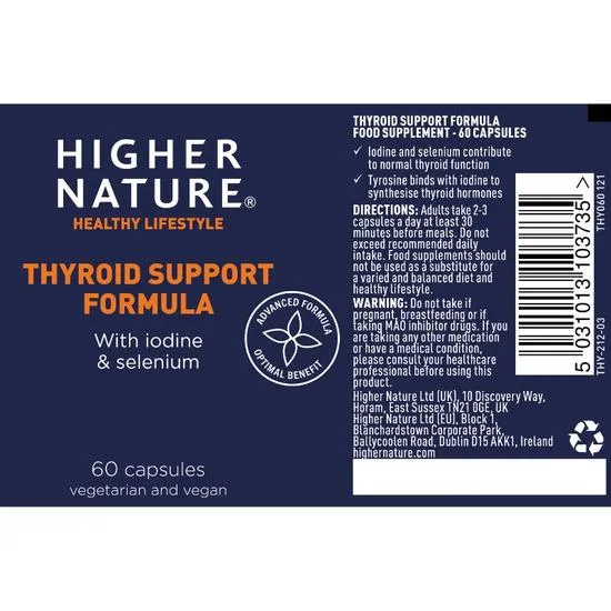 Higher Nature Thyroid Support Formula Vegetable Capsules 60 Capsules