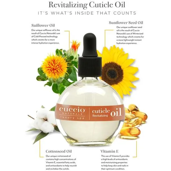 Cuccio Revitalising Nail & Cuticle Oil Complex Vanilla Bean & Sugarcane 15ml