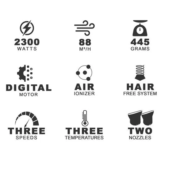 Parlux Ethos Digital Air Ioniser Hair Dryer Black