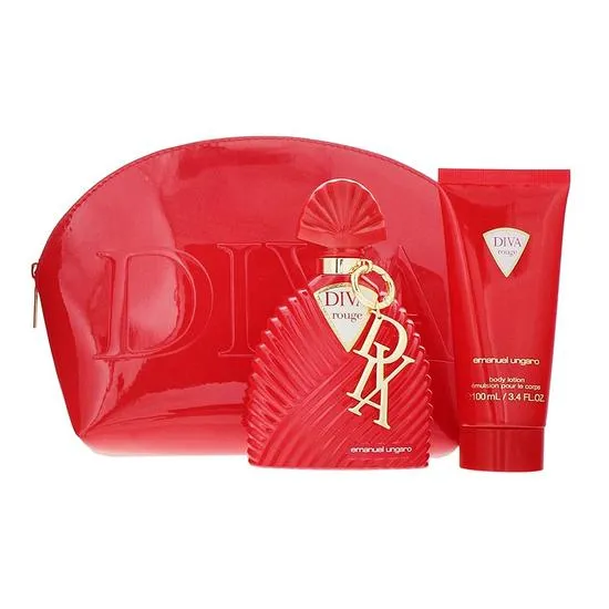 Emanuel Ungaro Diva Rouge Eau De Parfum Body Lotion + Pouch Gift Set 100ml