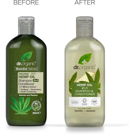 Dr. Organic Bioactive Hair Care Hemp Oil 2 In 1 Shampoo & Conditioner 265ml