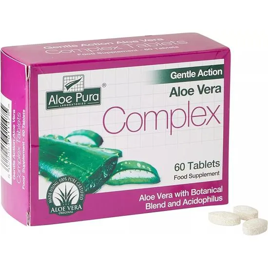 Aloe Pura Aloe Vera Gentle Action Complex Earlier Colon Cleanse Tablets 60 Tablets