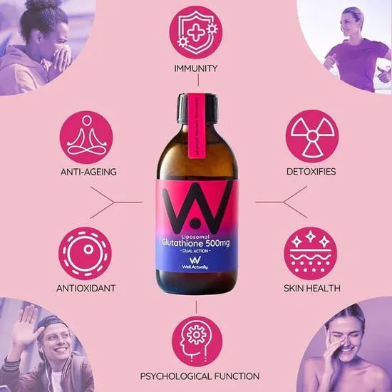 Well Actually Reduced L-Glutathione 500mg Dual Action 300ml