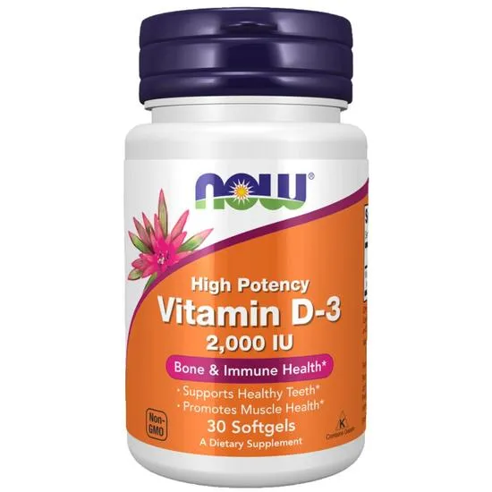 NOW Foods Vitamin D-3 2000iu Softgels 30 Softgels