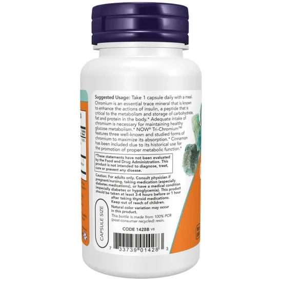 NOW Foods Tri-Chromium 500mcg Capsules 90 Capsules