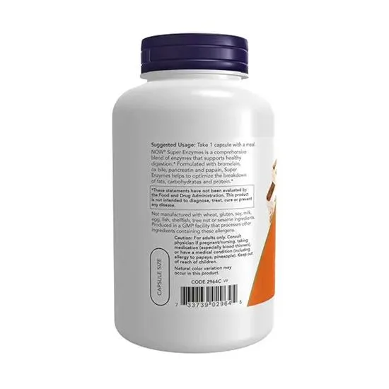 NOW Foods Super Enzymes Capsules 180 Capsules