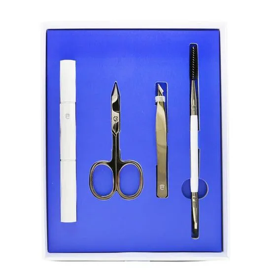 Eyeko Brow Grooming Kit Brow Brush & Spoolie + Scissors + Tweezers + Brow Razor + Pouch