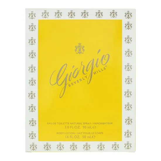 Giorgio Beverly Hills Yellow Eau De Parfum 90ml + Body Lotion 50ml Gift Set Her 90ml
