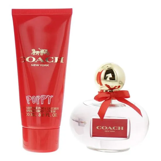Coach Poppy Eau De Parfum 100ml & Body Lotion 100ml Travel Set 100ml
