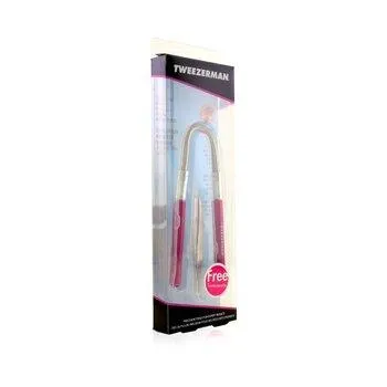 Tweezerman Smooth Finish Facial Hair Remover Pink With Stainless Slant Tweezerette 2pcs