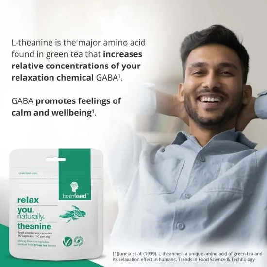 Brain Feed Relax Natural Theanine 250mg 60 Capsules