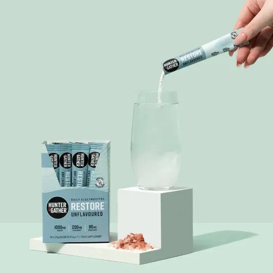 Hunter and Gather Restore Unflavoured Electrolyte Sachets 30 Sachets