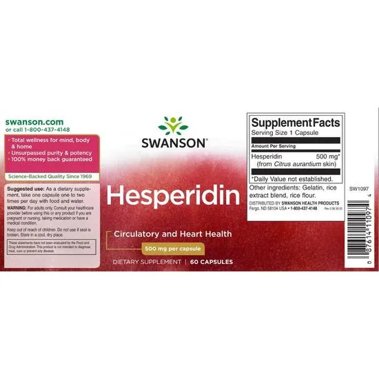 Swanson Hesperidin 500mg Capsules 60 Capsules