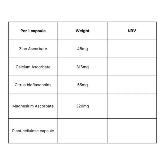Viridian Vitamin C & Zinc Capsules 30 Capsules