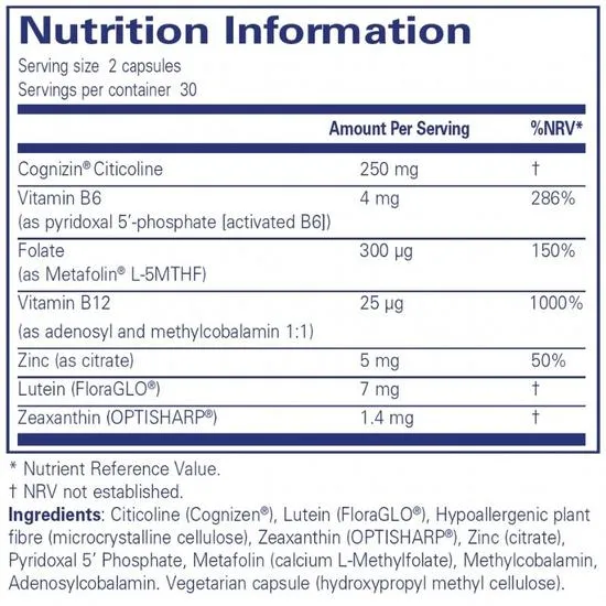 Pure Encapsulations Cogni Active Capsules 60 Capsules