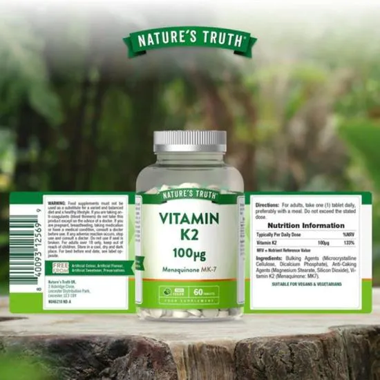 Nature's Truth Vitamin K2 100ug Tablets 60 Tablets